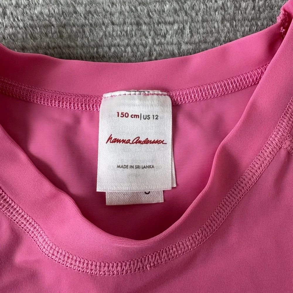 Hanna Andersson Rash Guard Swim Tee Shirt Top Girls 12 Sun Shirt Long Sleeve